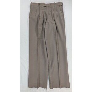 J.G. Hook Trouser Pants Mens 34x30 Brown Wool Pleated Cuffed Vintage